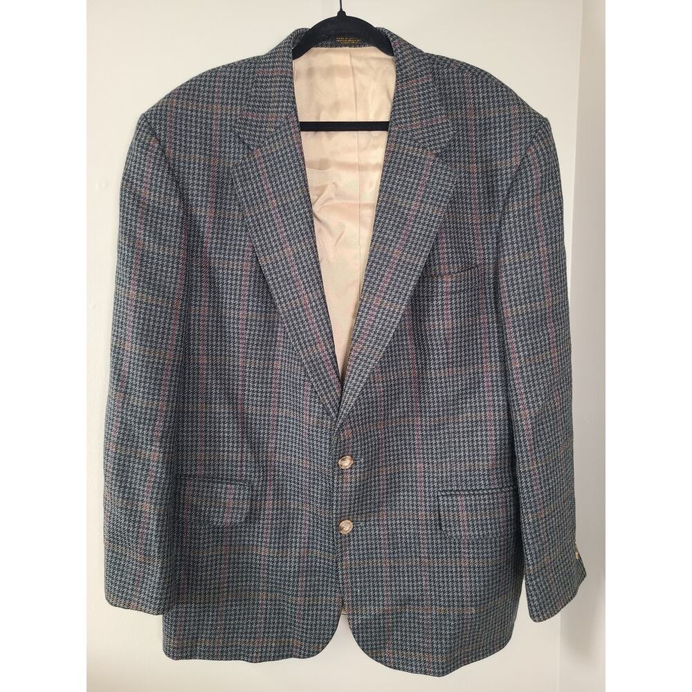 True Vintage Oscar De La Renta Heritage Tweed Houndstooth Wool Blazer 46